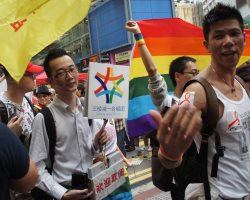 Beijing Queer Chorus marching